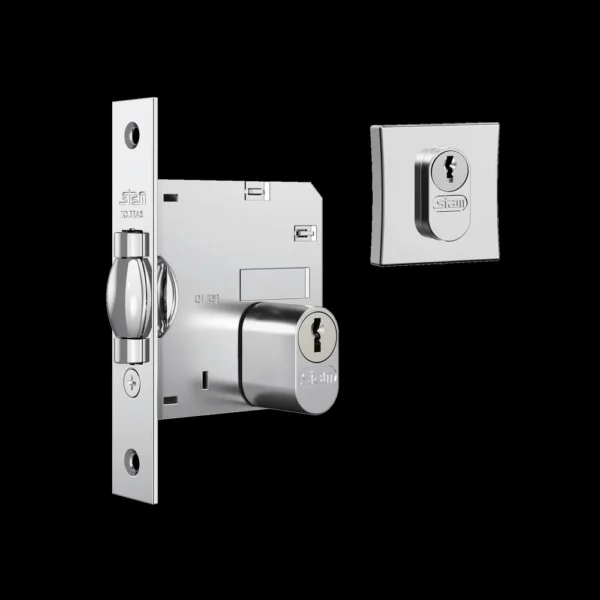 Fechadura Pivotante 1005 Roseta Quadrada Externa Cromada Stam - Imagem 2