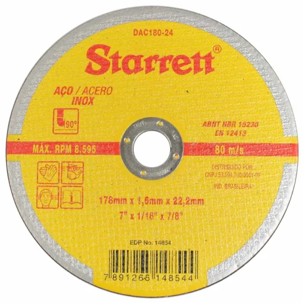 Disco de corte fino Inox - Starrett - Imagem 2