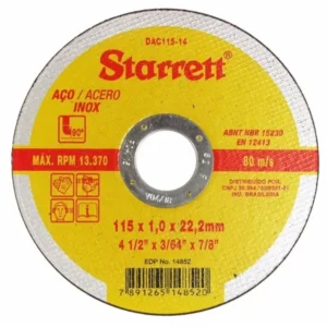 Disco de corte fino Inox - Starrett
