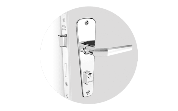 Fechadura externa cromada - 40mm - Soprano
