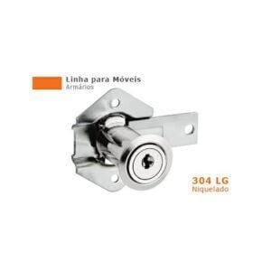 Fechadura para Armário 31mm Niquelado Longa 304/31